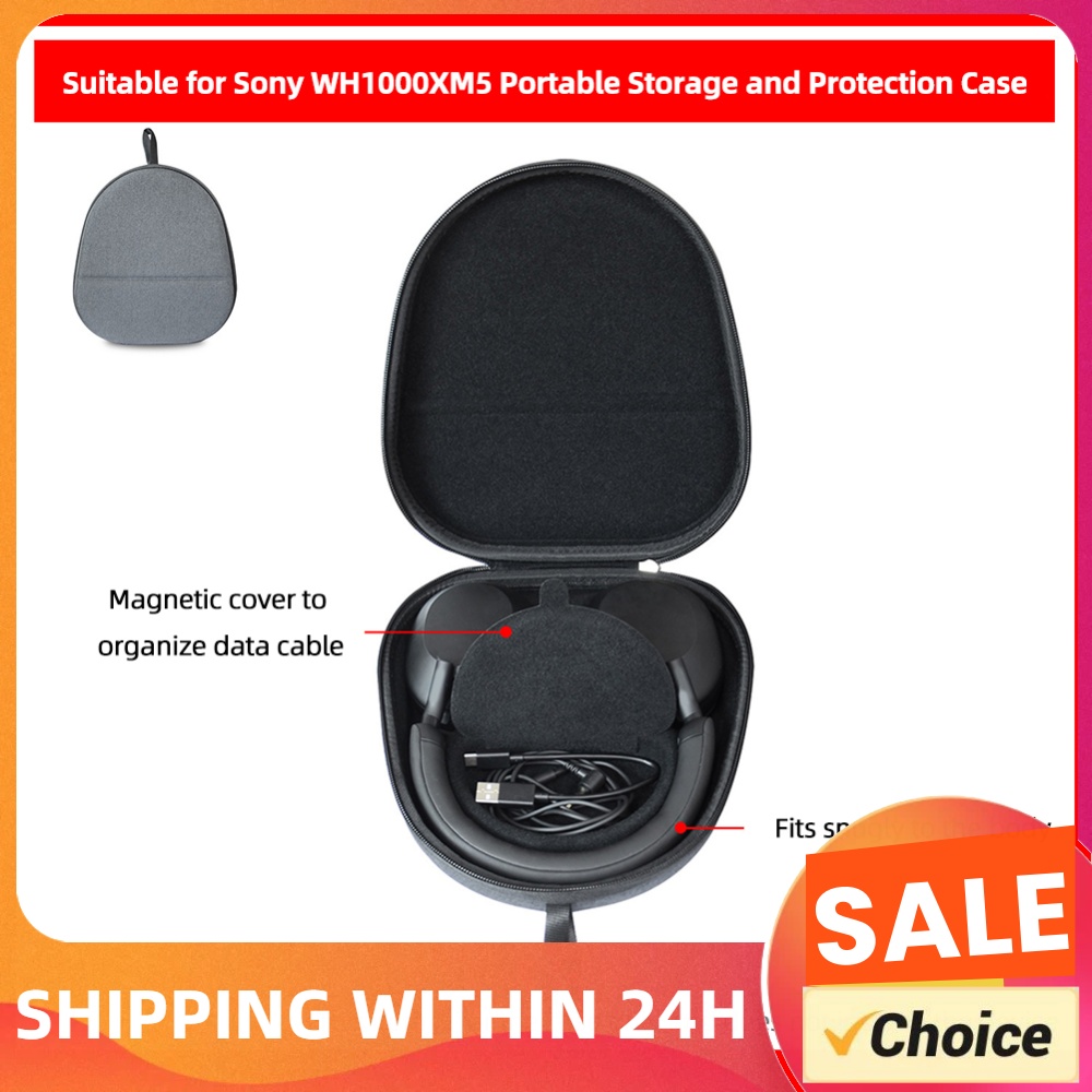 Headphone Case Hard - Tas Penyimpanan Portabel Tahan Guncangan EVA